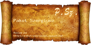 Pakot Szergiusz névjegykártya